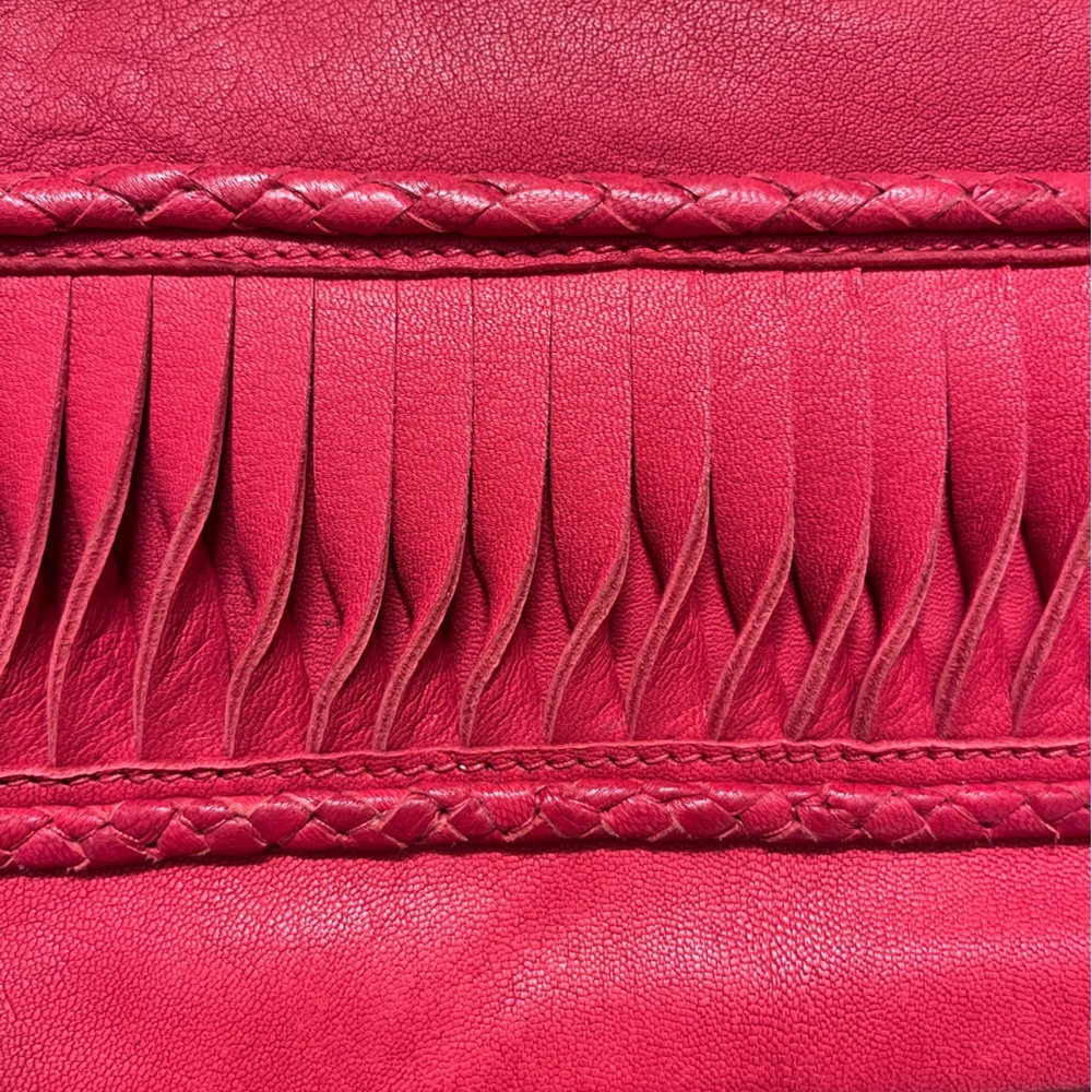 Vintage Clever Carriage Company Unique Red Leather Wristlet Clutch - Picture 5 of 7